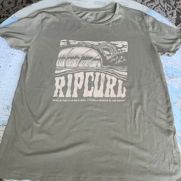 Rip Curl t shirt.  Soft cotton.  Large sage/olive green - Picture 1 of 3